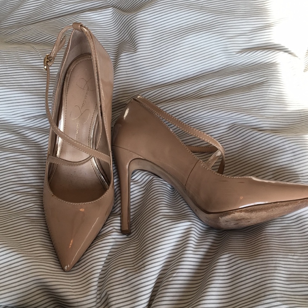 Jessica Simpson size 8M/38 high heels, beige